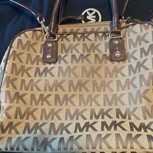 Michael Kors Brown and Tan Logo Bag